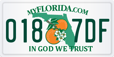 FL license plate 0187DF