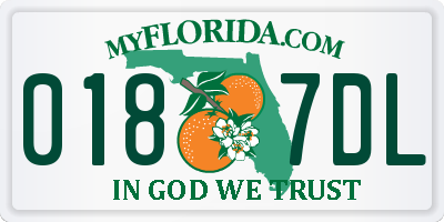 FL license plate 0187DL