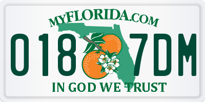 FL license plate 0187DM