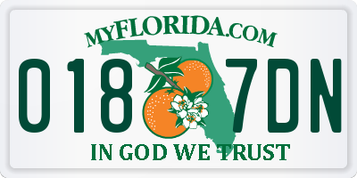 FL license plate 0187DN