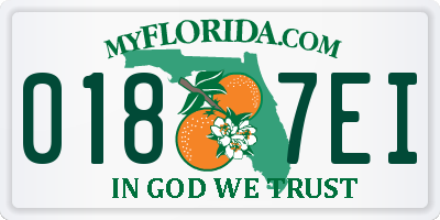 FL license plate 0187EI