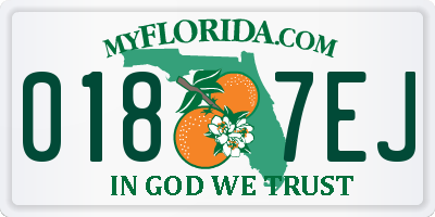 FL license plate 0187EJ
