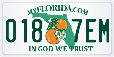 FL license plate 0187EM