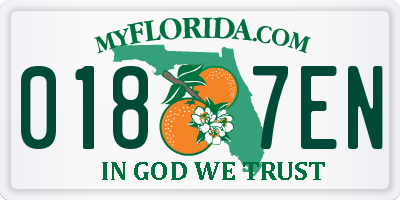 FL license plate 0187EN