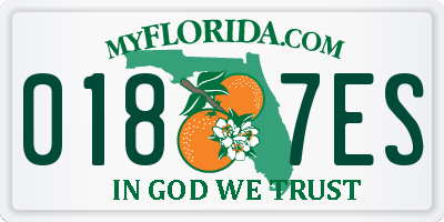 FL license plate 0187ES