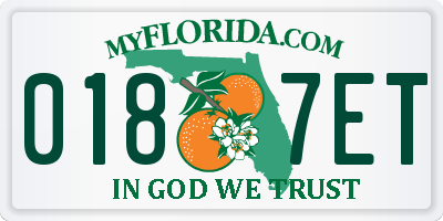 FL license plate 0187ET