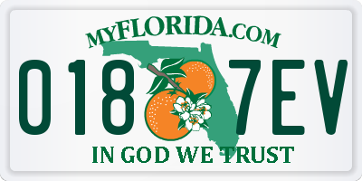 FL license plate 0187EV