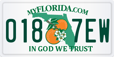 FL license plate 0187EW