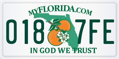 FL license plate 0187FE