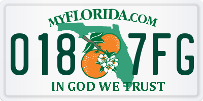 FL license plate 0187FG