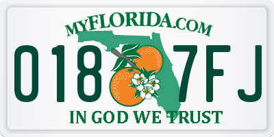 FL license plate 0187FJ