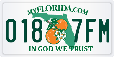 FL license plate 0187FM