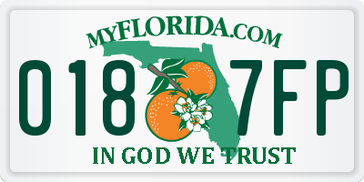 FL license plate 0187FP