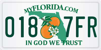 FL license plate 0187FR