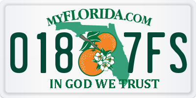 FL license plate 0187FS