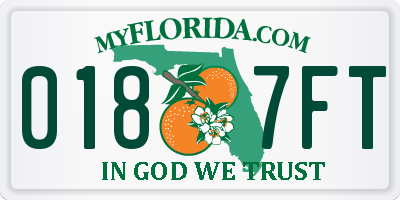 FL license plate 0187FT