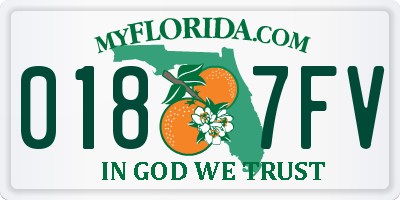 FL license plate 0187FV