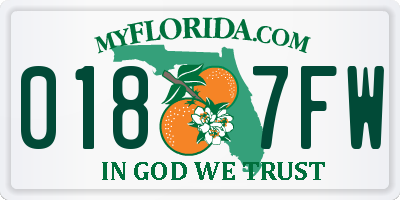 FL license plate 0187FW