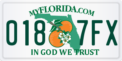 FL license plate 0187FX