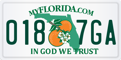 FL license plate 0187GA
