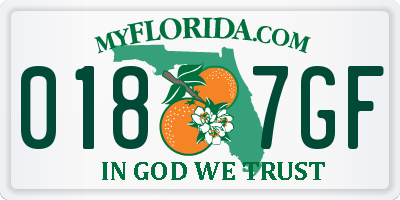 FL license plate 0187GF