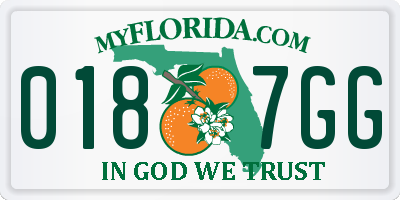 FL license plate 0187GG