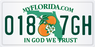 FL license plate 0187GH