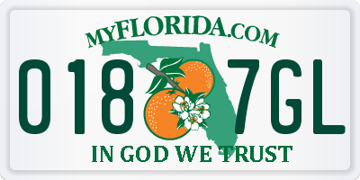 FL license plate 0187GL