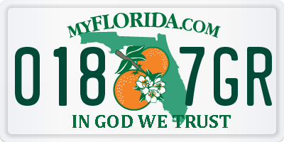 FL license plate 0187GR