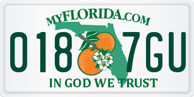 FL license plate 0187GU