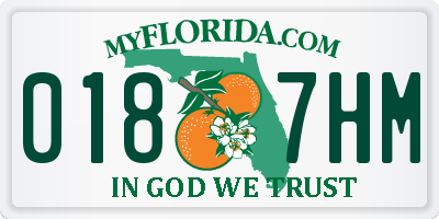 FL license plate 0187HM
