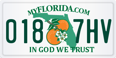 FL license plate 0187HV