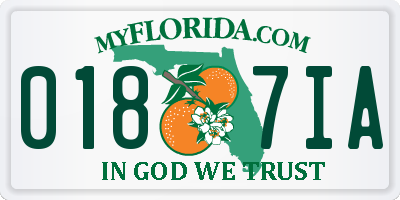 FL license plate 0187IA
