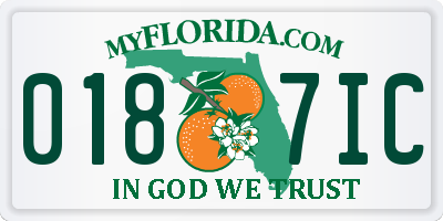 FL license plate 0187IC