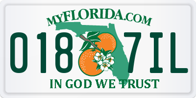 FL license plate 0187IL