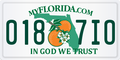 FL license plate 0187IO