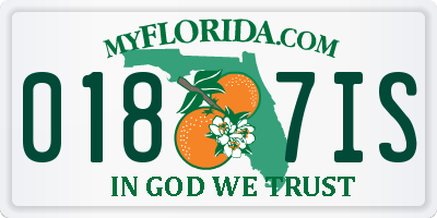 FL license plate 0187IS