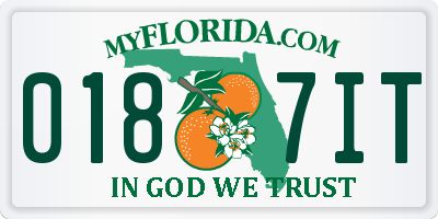 FL license plate 0187IT
