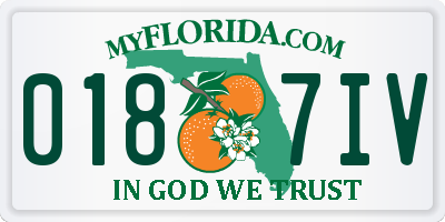 FL license plate 0187IV