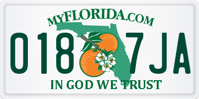 FL license plate 0187JA