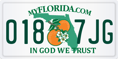 FL license plate 0187JG