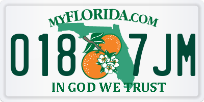 FL license plate 0187JM