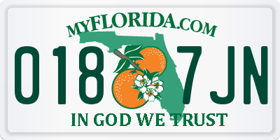FL license plate 0187JN