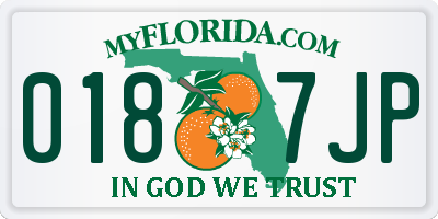 FL license plate 0187JP
