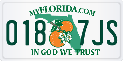 FL license plate 0187JS