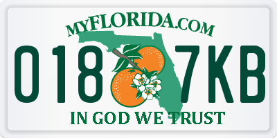 FL license plate 0187KB