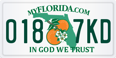 FL license plate 0187KD