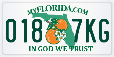 FL license plate 0187KG