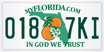 FL license plate 0187KI