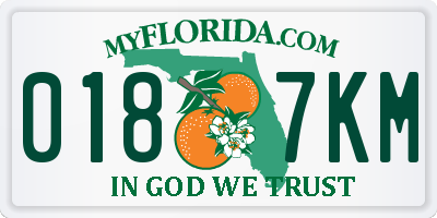 FL license plate 0187KM